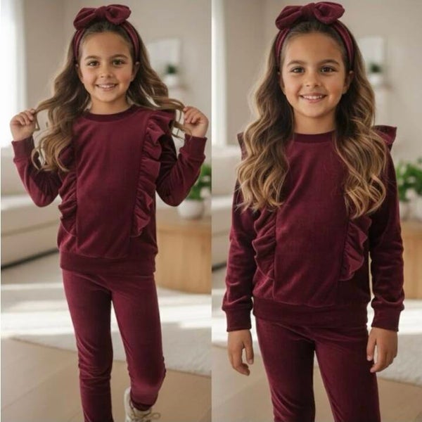 Ruffle set bordeaux