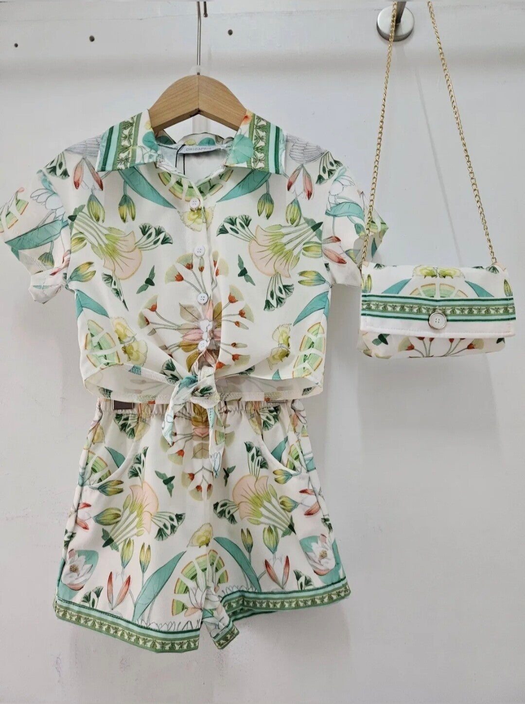 Green summerset met tasje
