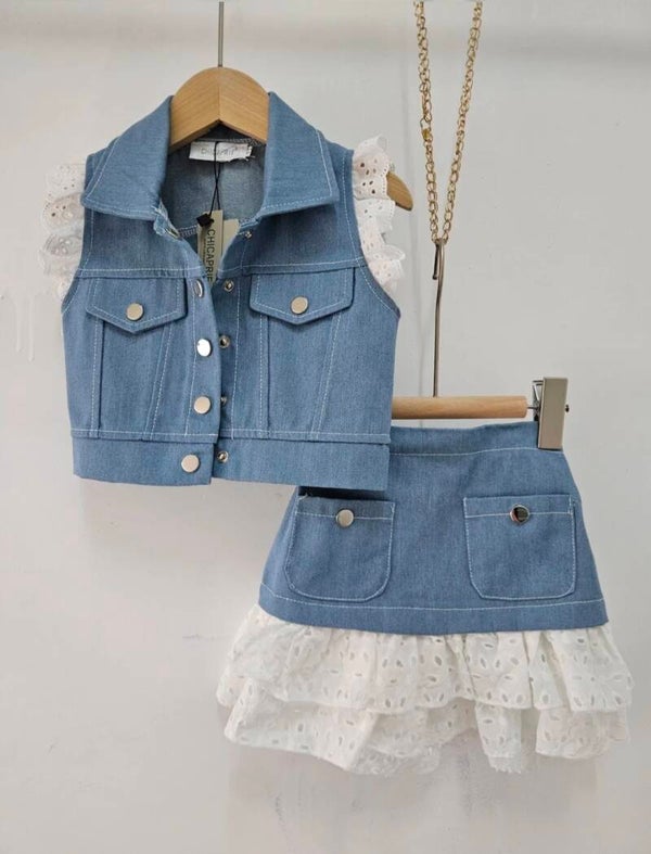 Jeans ruffle set