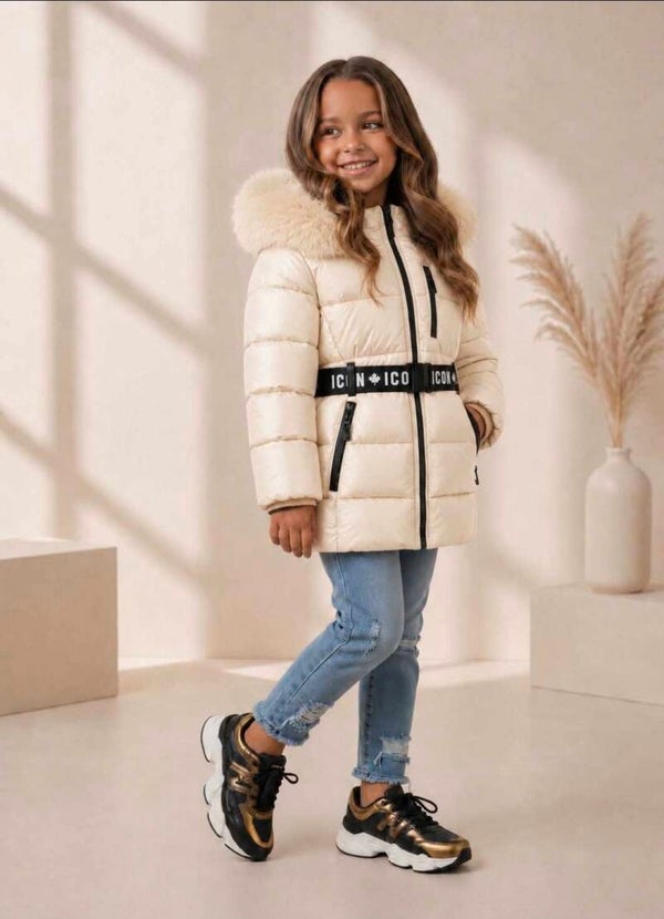 Winterjas girly beige