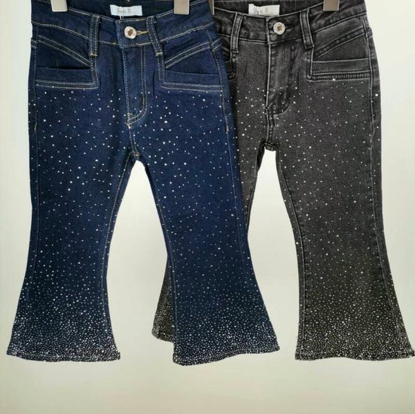 Jeans met strassteentjes in 2 kleuren