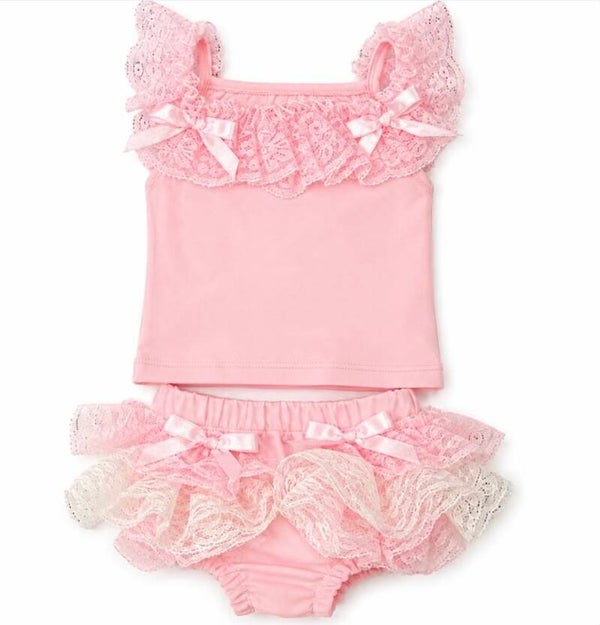Luxery broderie set roze