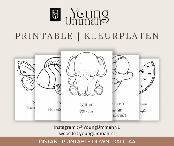 60+ Unieke Kleurplaten voor Kinderen - Dieren & Dagelijkse Voorwerpen NL-AR (Faceless)