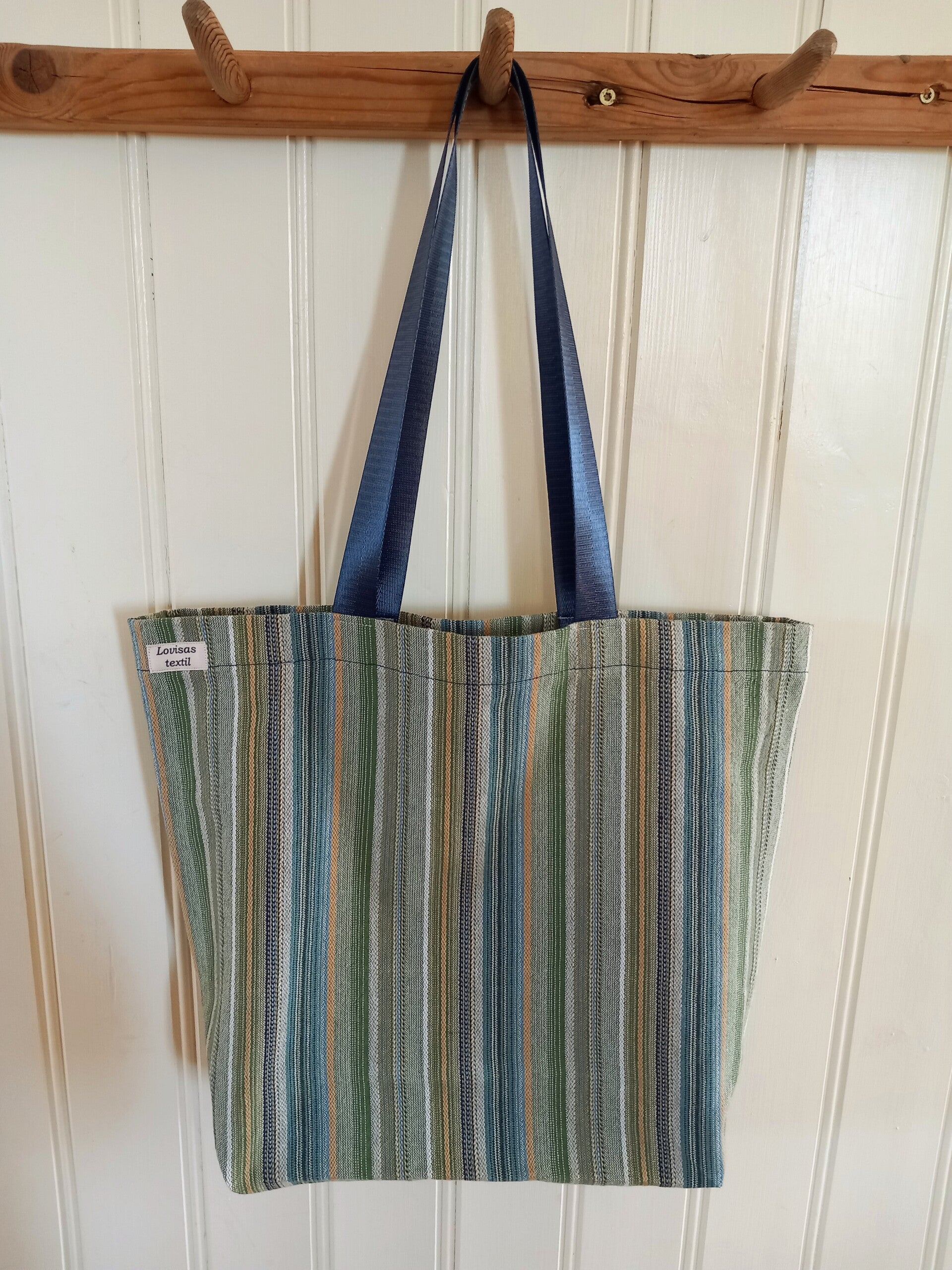 Enkel tygkasse / tote bag Randig