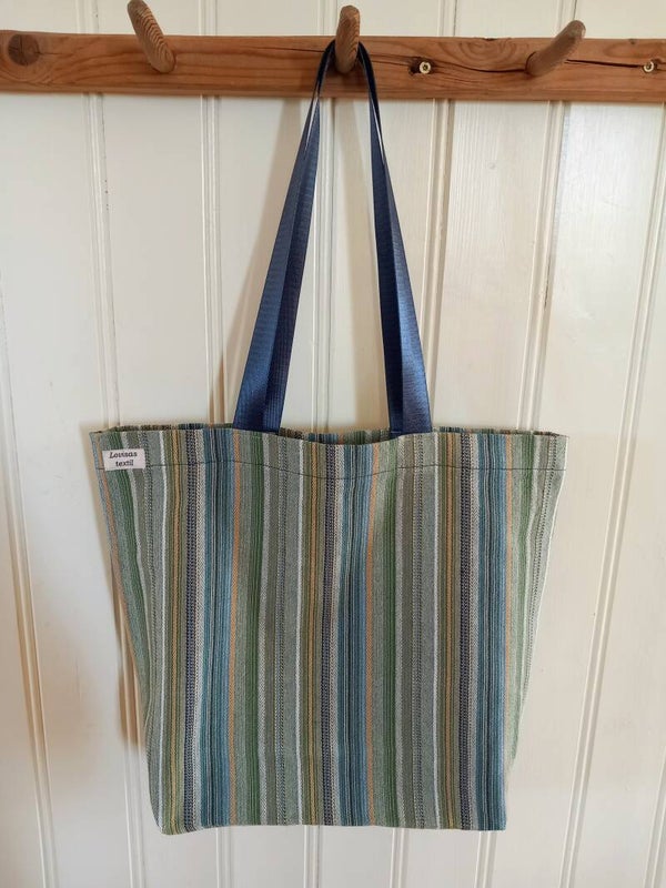 Enkel tygkasse / tote bag Randig