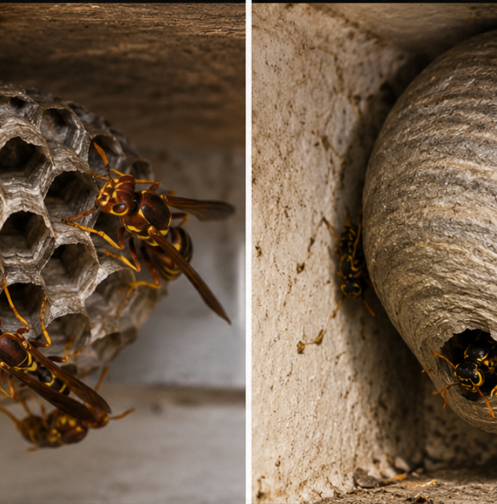Wasp infestation and nest activity requiring treatment