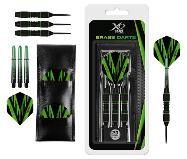 XQMax Black/Green Coated Darts - Dartpijlen - 23 gram - zwart/groen