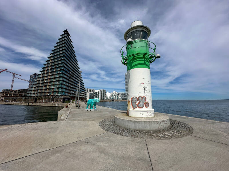 Leuchtturm am Hafen in Aarhus
