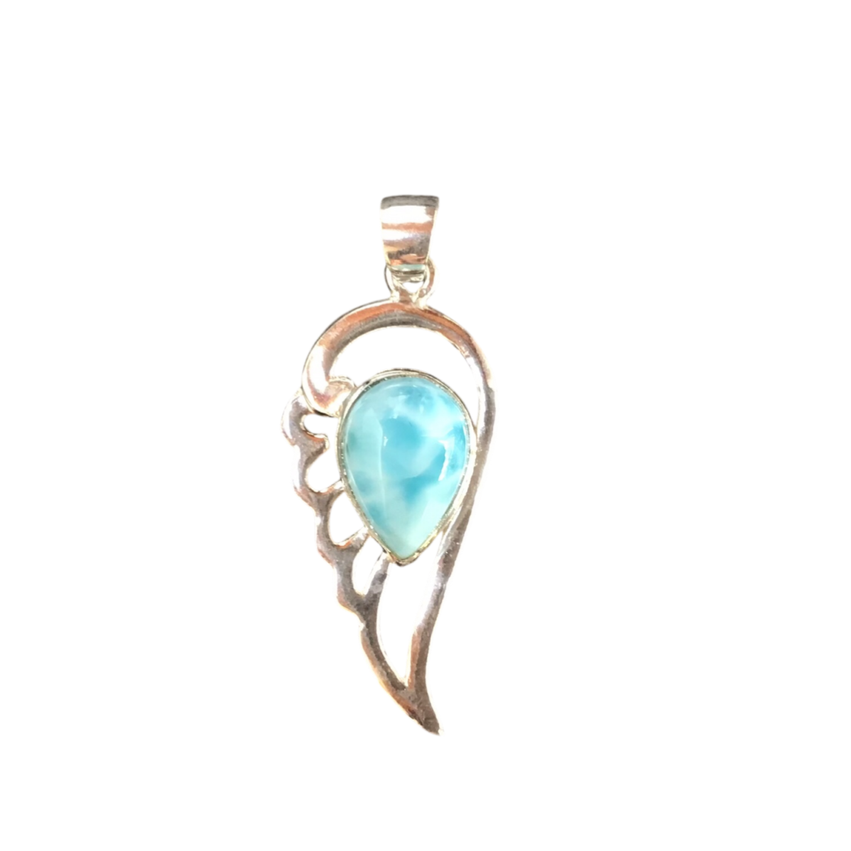 Pendentif larimar serti argent
