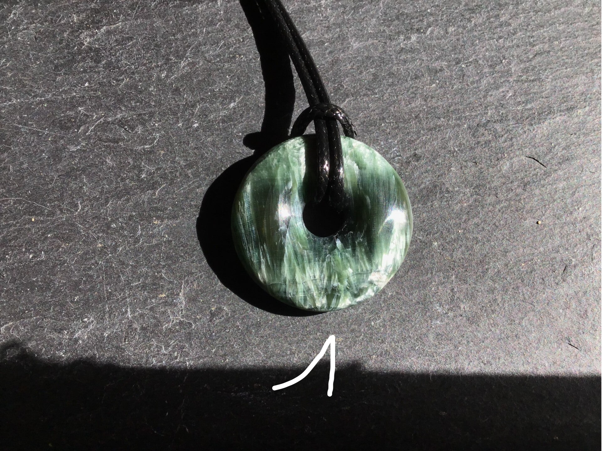 Pendentif donut seraphinite
