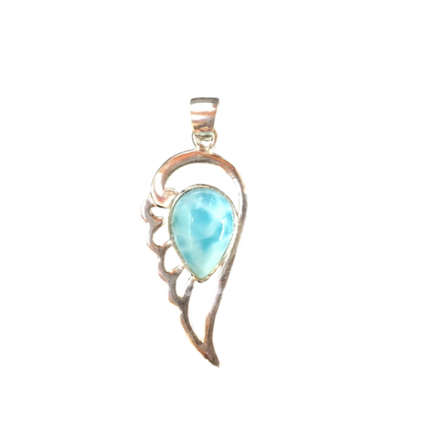 Pendentif larimar serti argent