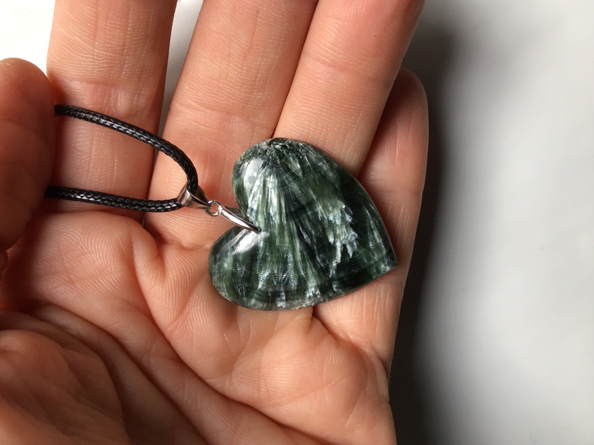 Pendentif seraphinite coeur