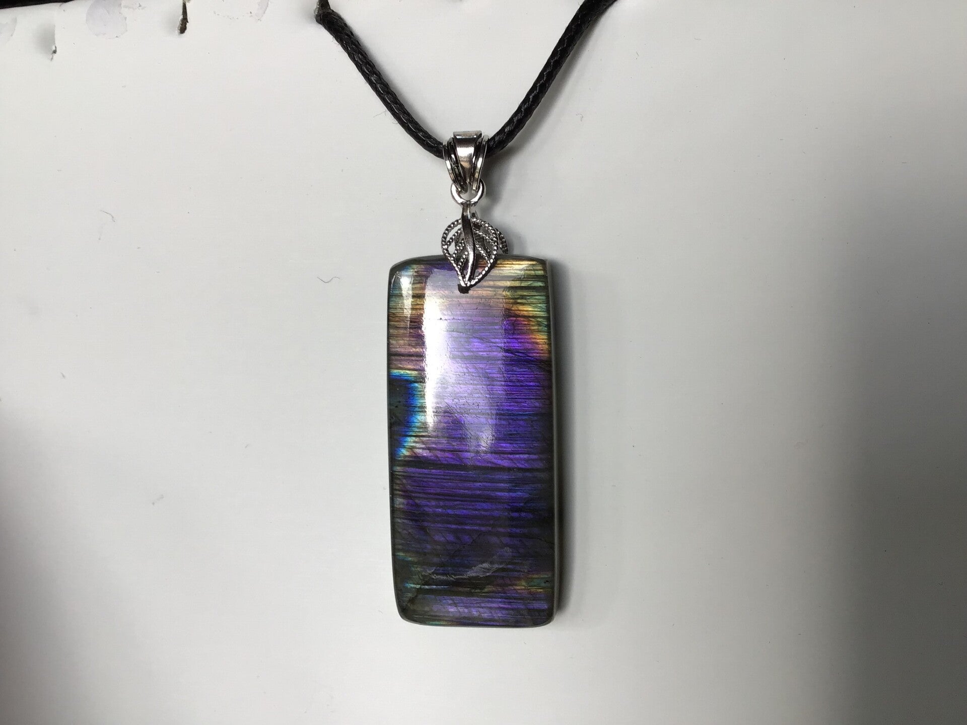 Pendentif labradorite violette rectangle