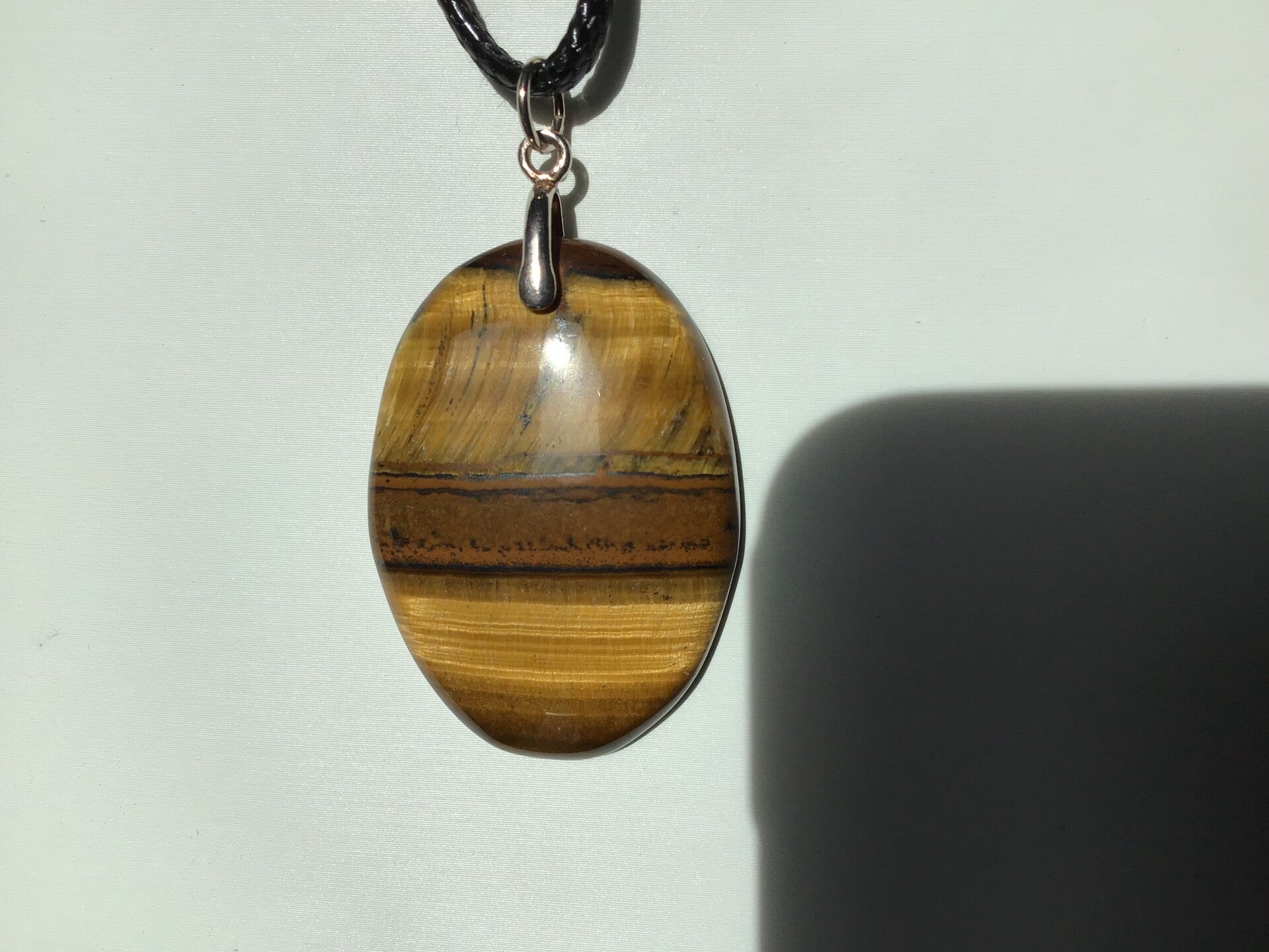 Pendentif oeil de tigre ovale