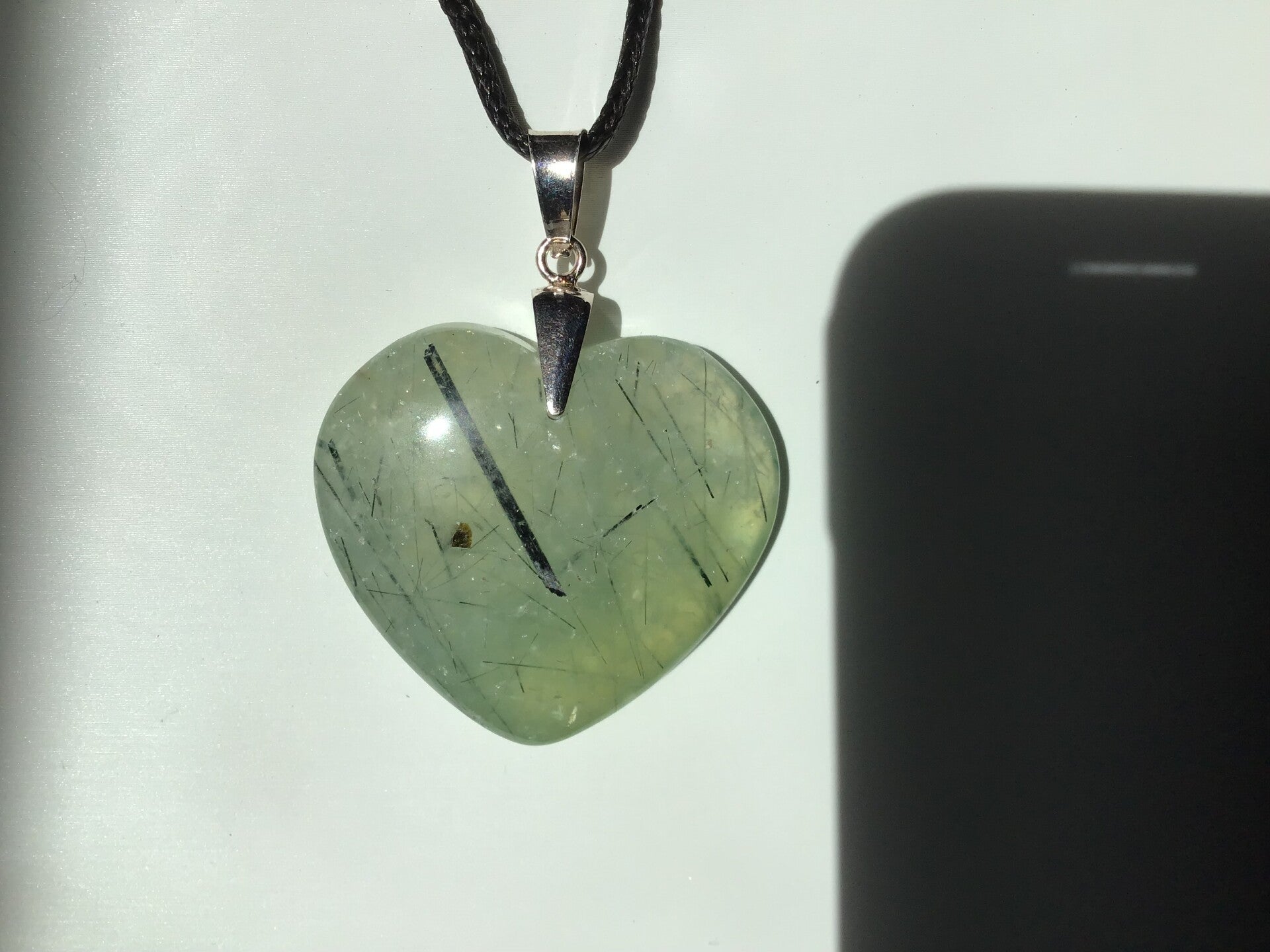 Pendentif prehnite coeur