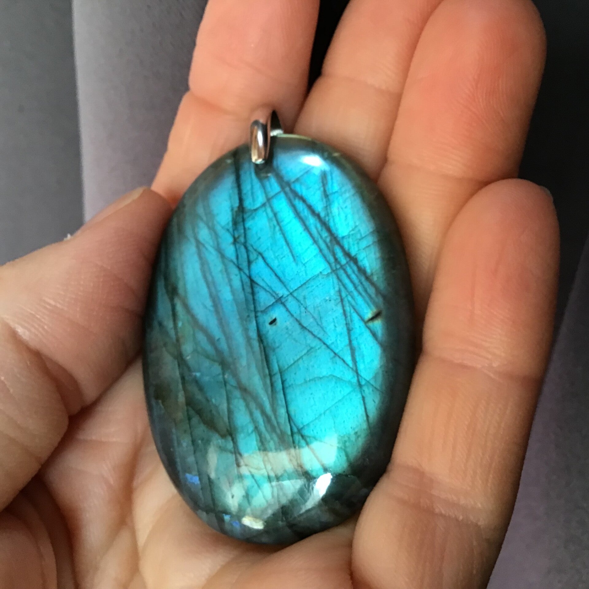 Pendentif labradorite turquoise