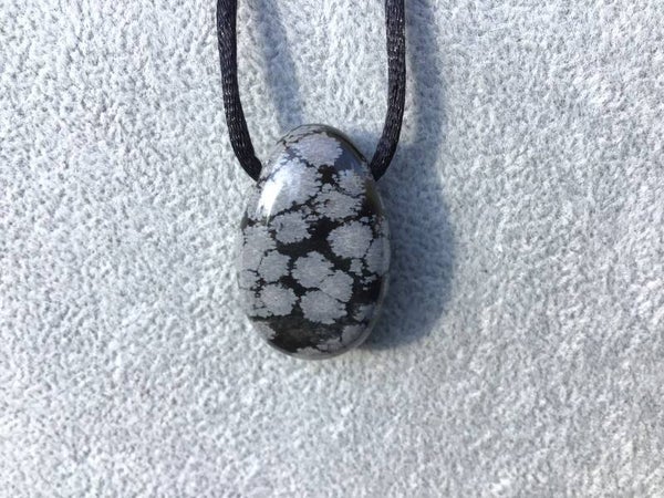 Pendentif obsidienne neige