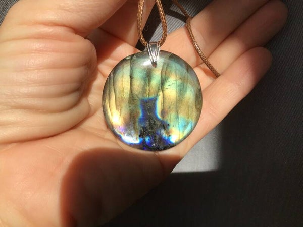 Pendentif labradorite forme arrondie