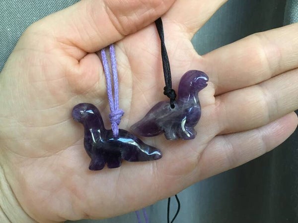 Pendentifs enfants dinosaures améthyste