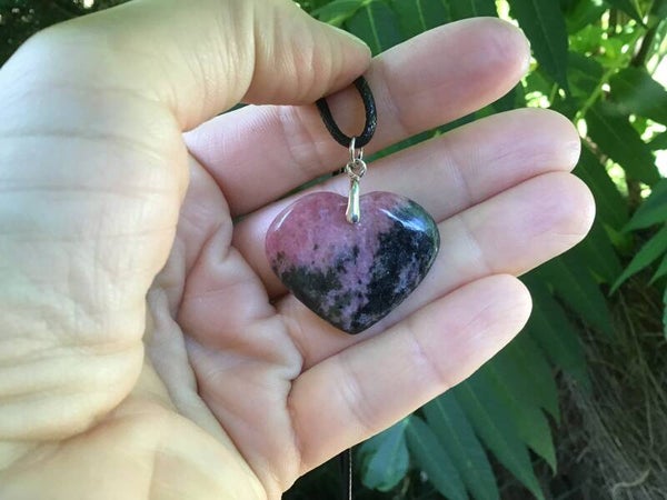 Pendentif rhodonite coeur