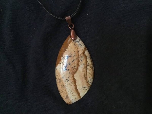 Pendentif jaspe paysage grand format
