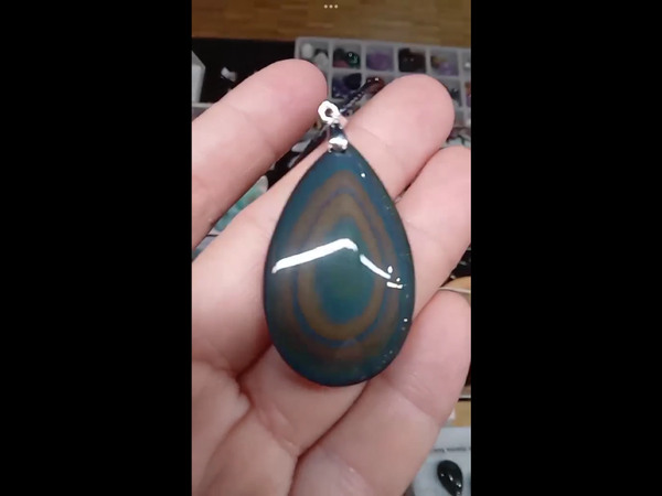 Pendentif goutte oeil Celeste bleu