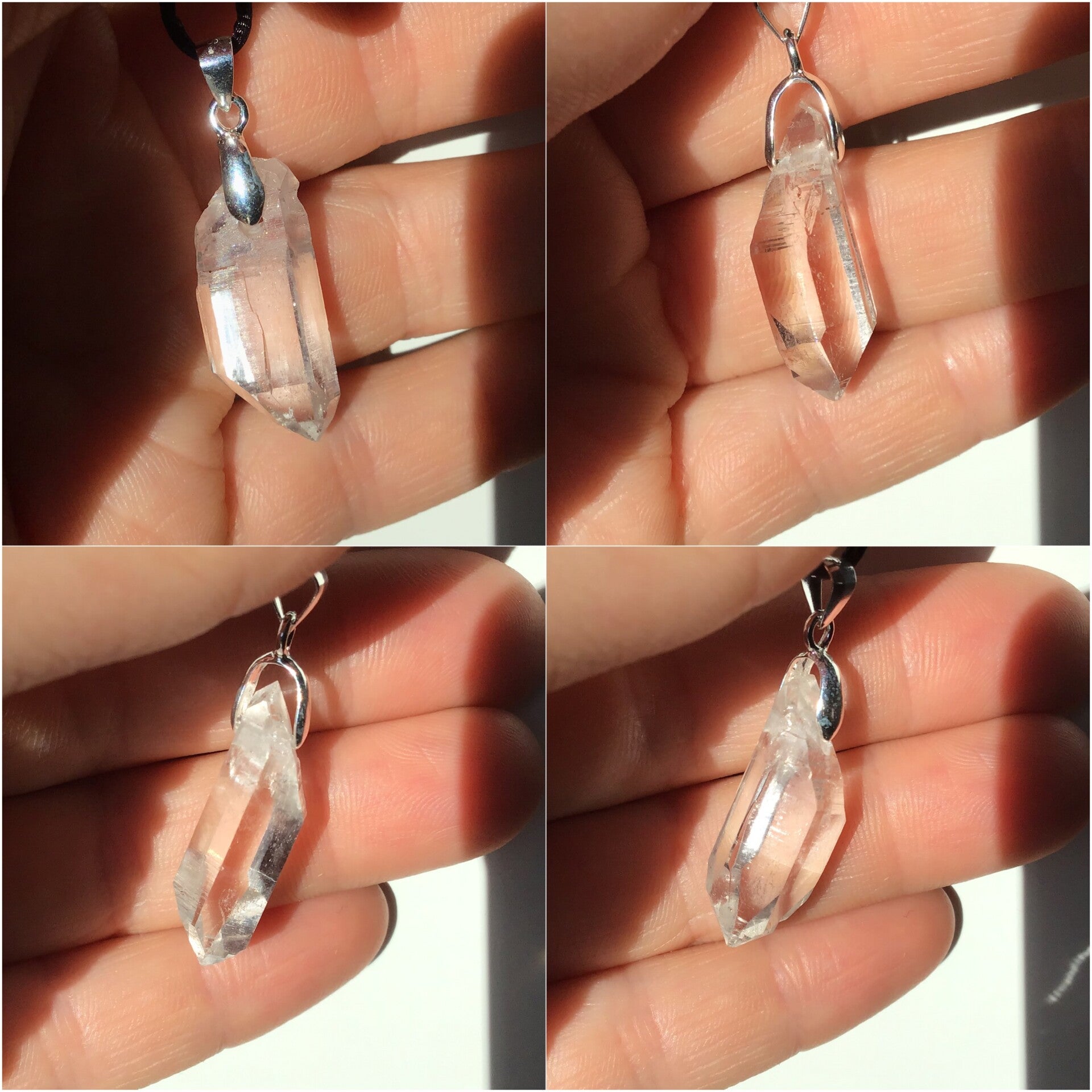 Pendentif quartz biterminé