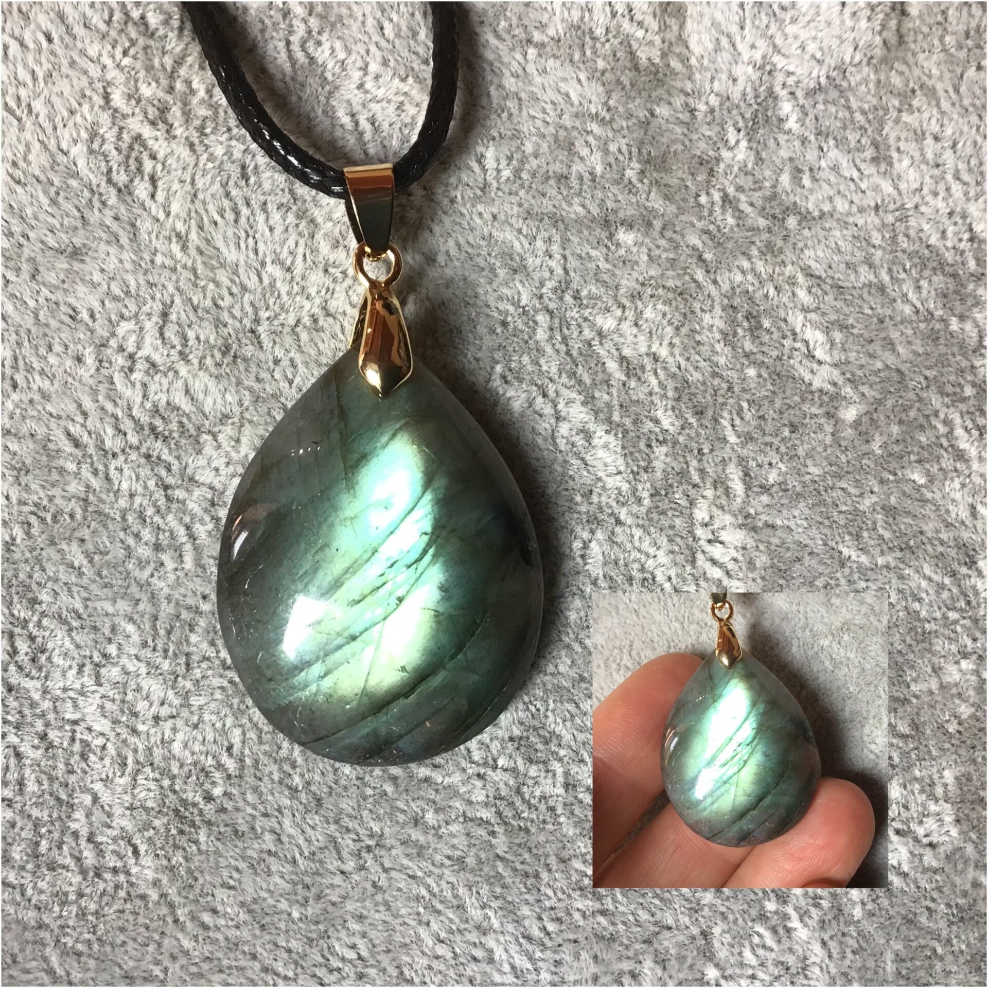 Pendentif labradorite goutte classique