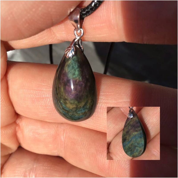 Pendentif obsidienne mentogochol petite goutte