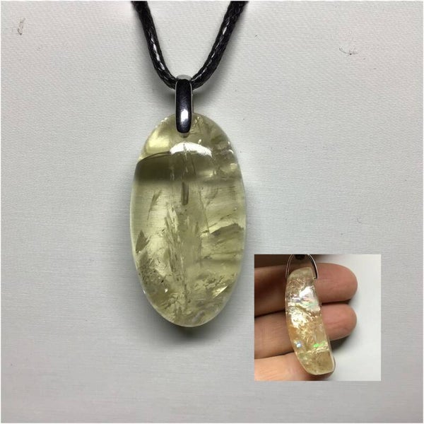 Pendentif citrine naturelle gros oval