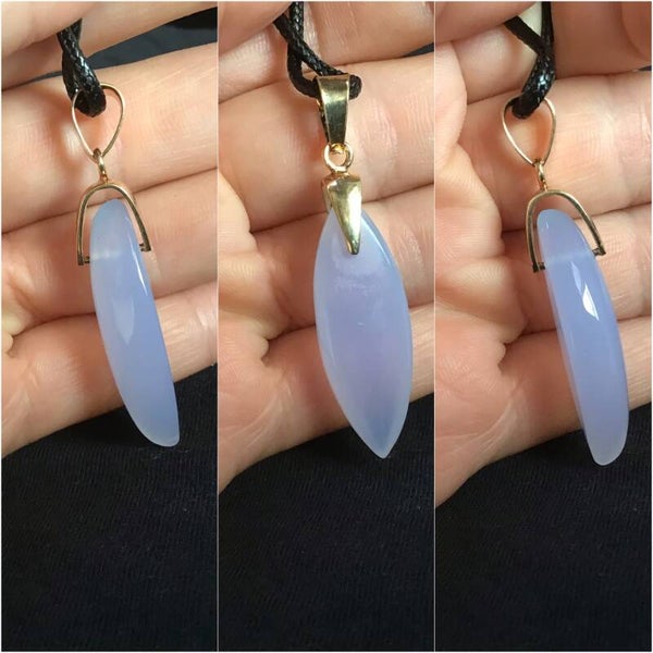 Pendentif calcedoine marquise