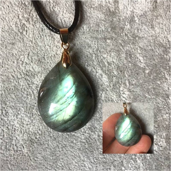 Pendentif labradorite goutte classique