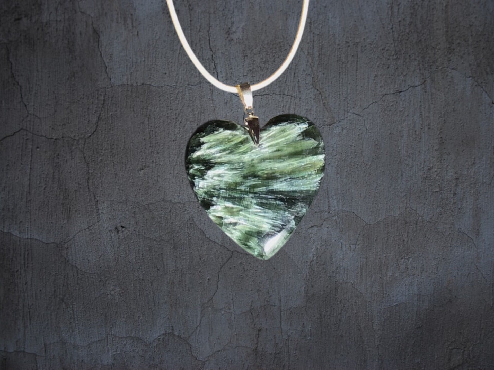 Pendentif seraphinite coeur