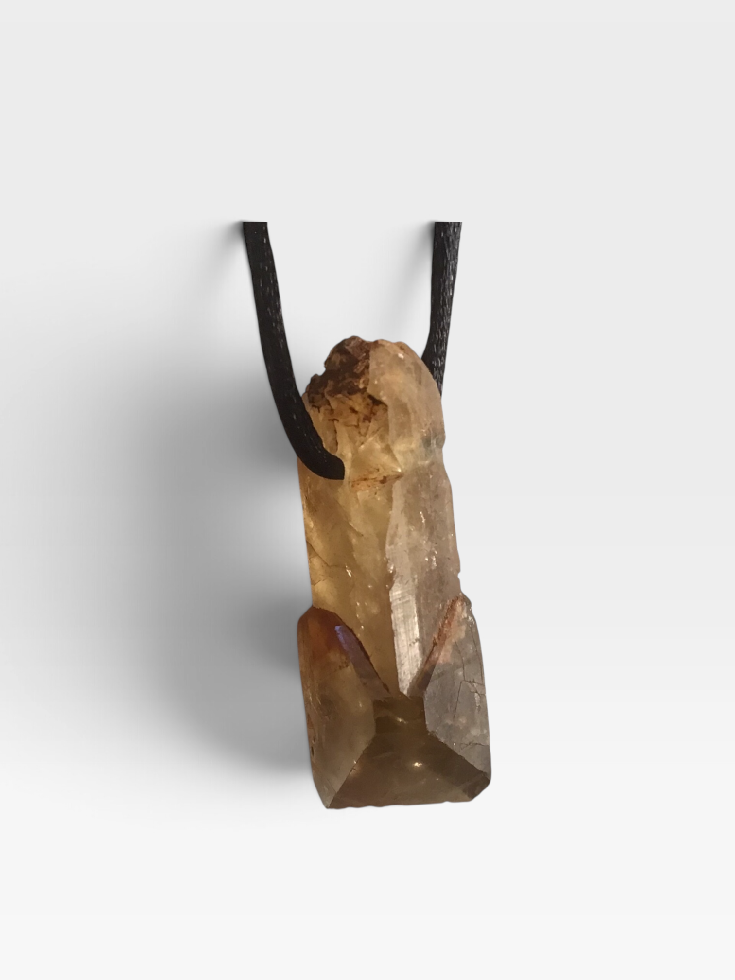 Pendentif baryte miel sur cordon