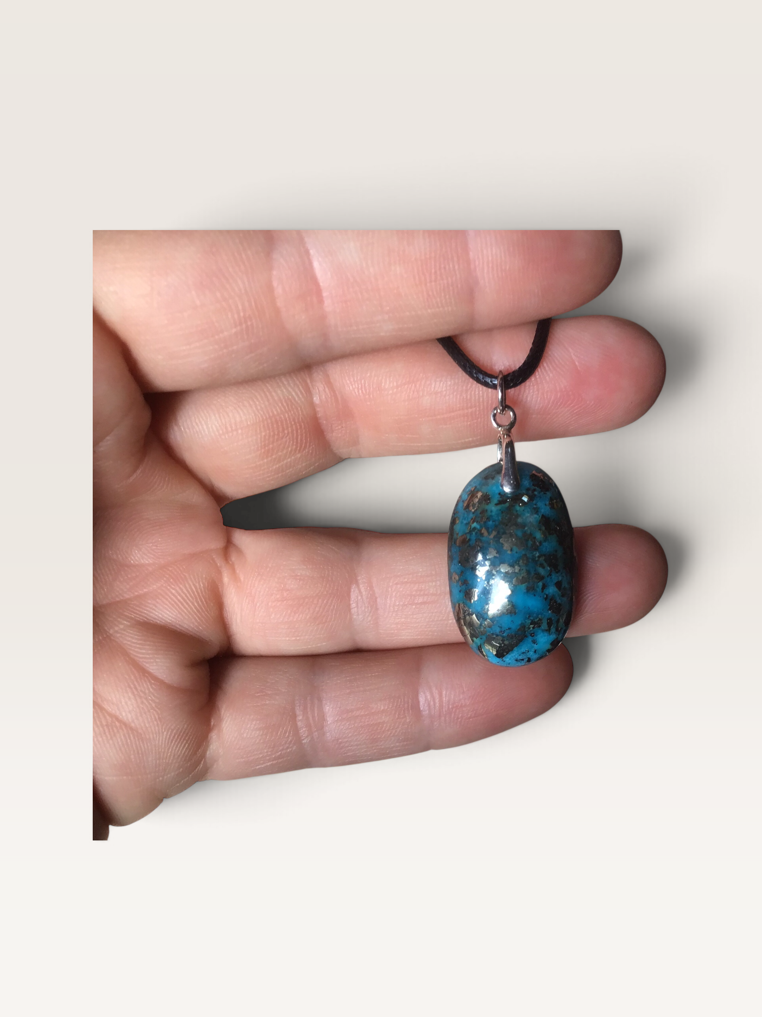 Pendentif turquoise Iran bleu intense
