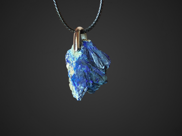 Pendentif azurite brute francaise