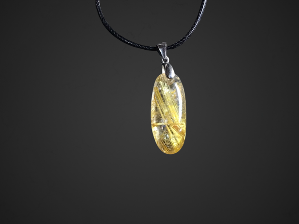 Pendentif quartz rutile dore