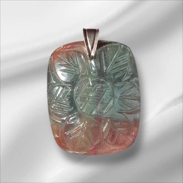 Pendentif fluorite fleur