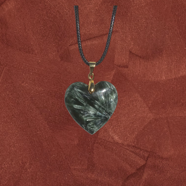 Coeur clinochlore moyen format bélière dorée