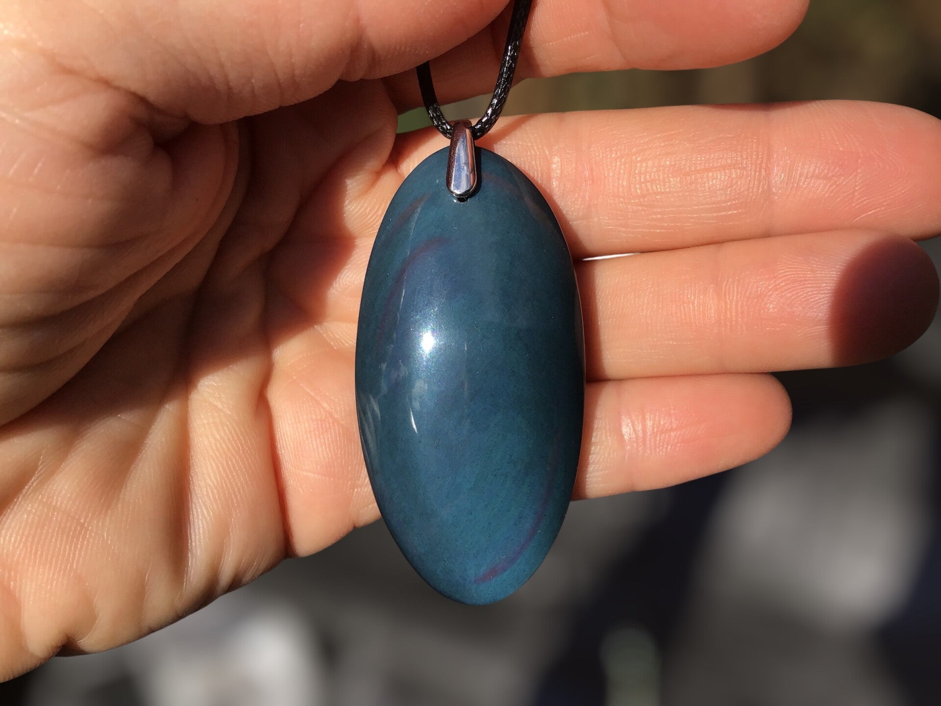 Pendentif obsidienne oeil celeste