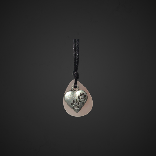 Pendentif quartz rose avec pampille