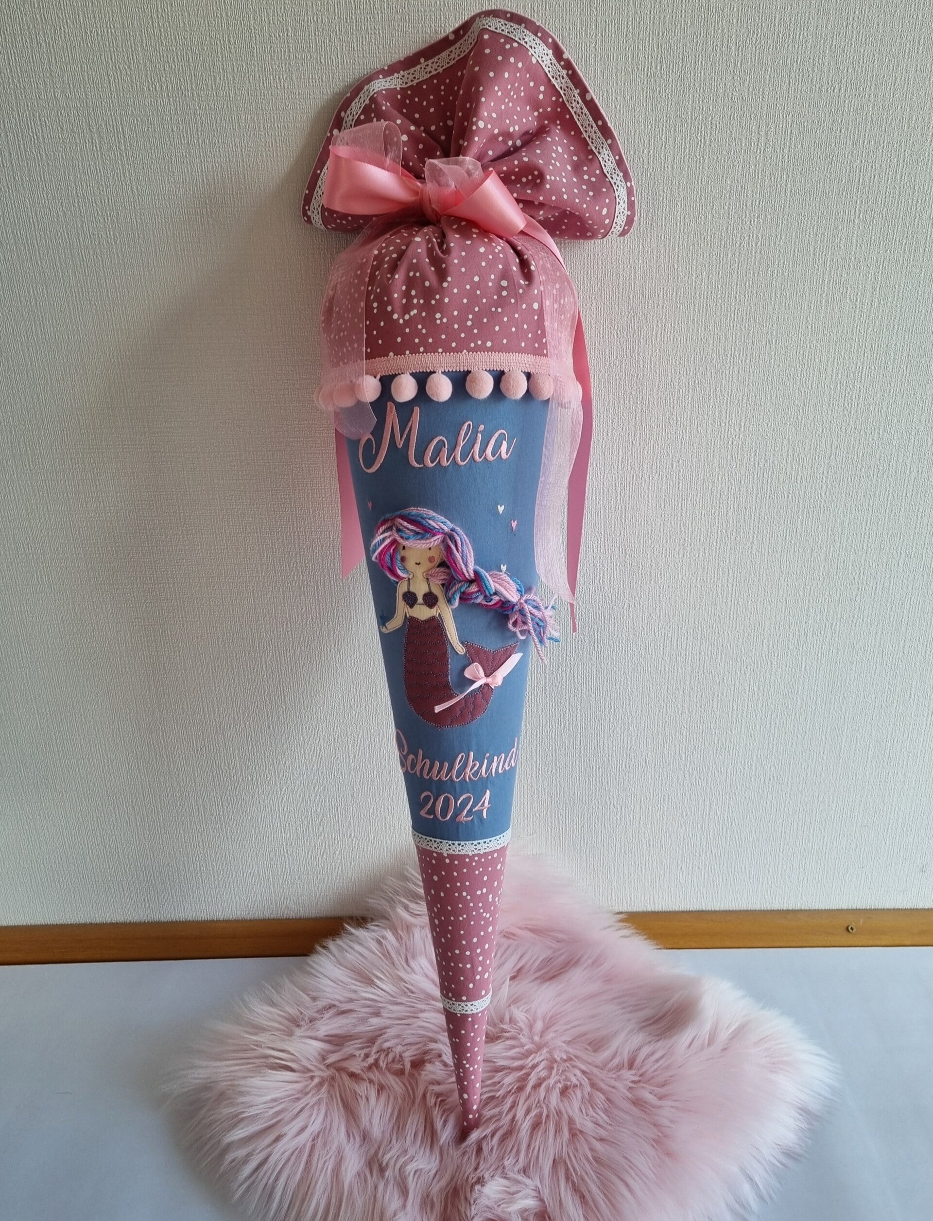 Personalisierte Schultüte Meerjungfrau – Stoff Schultüte mit Name Mädchen
