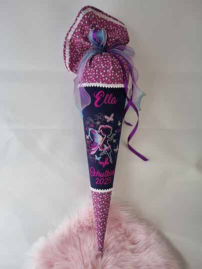 Schultüte Elfe Fee personalisiert rosa blau Beerentöne