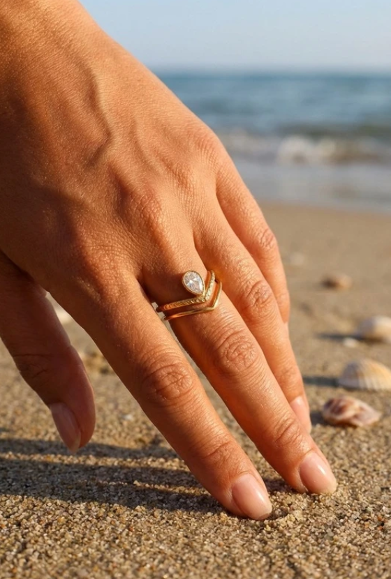 Bague Jasmine en acier inoxydable 🪔