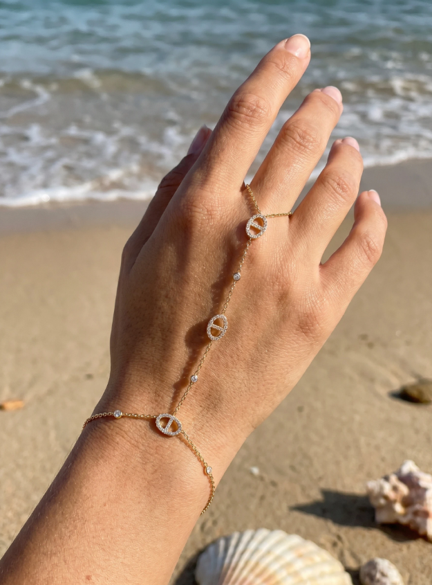 Bracelet de main Céleste en acier inoxydable 🌅