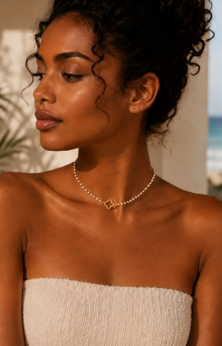 Collier de dos Alhambra en acier inoxydable 🔥