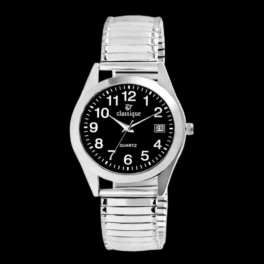 HELVETIA TIMEPIECES - Classique Men’s Watch – Stainless Steel Stretch Band