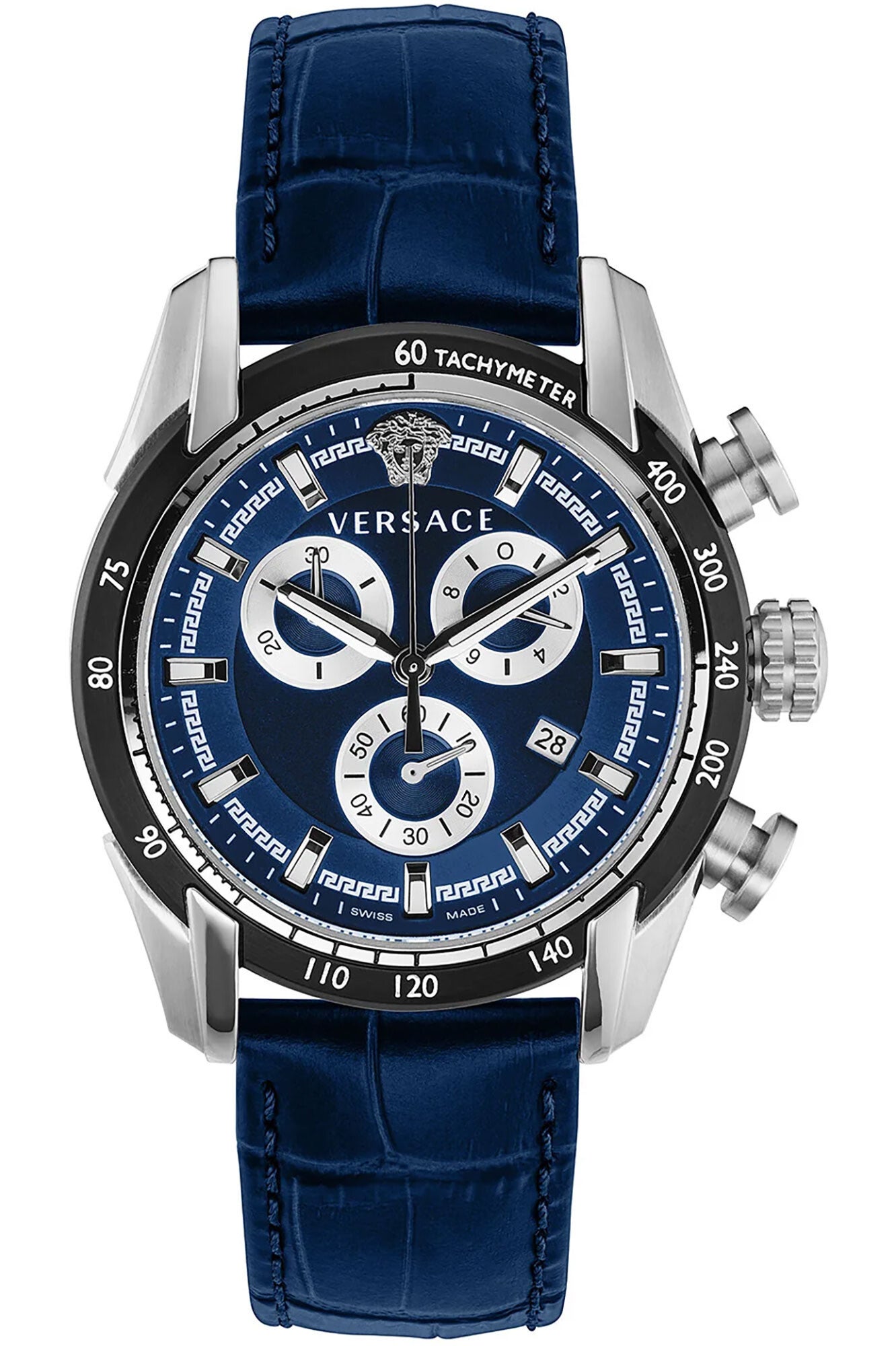 Versace watch - GNT CHR LTH BLU VE2I00721