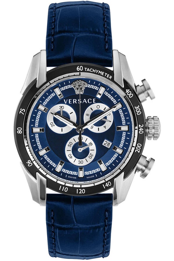 Versace watch - GNT CHR LTH BLU VE2I00721
