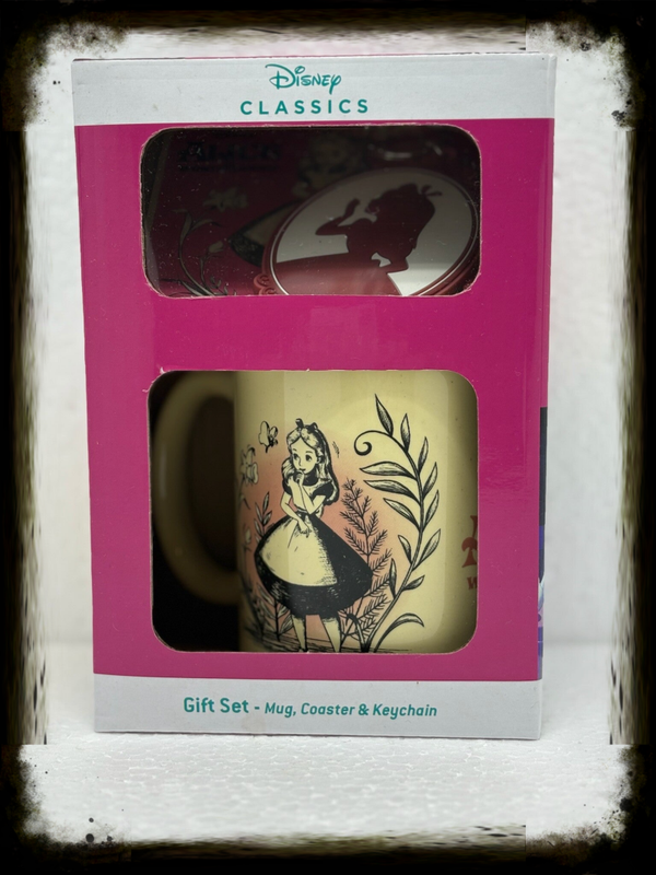 Disney Classics – Alice in Wonderland Vintage Gift Set (Mok + Onderzetter + Sleutelhanger) – EAN 5050293860992